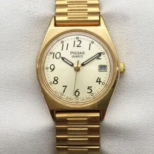 Pulsar | Accessories | Vtg Pulsar Watch Women Gold Tone 23mm  display picture 3